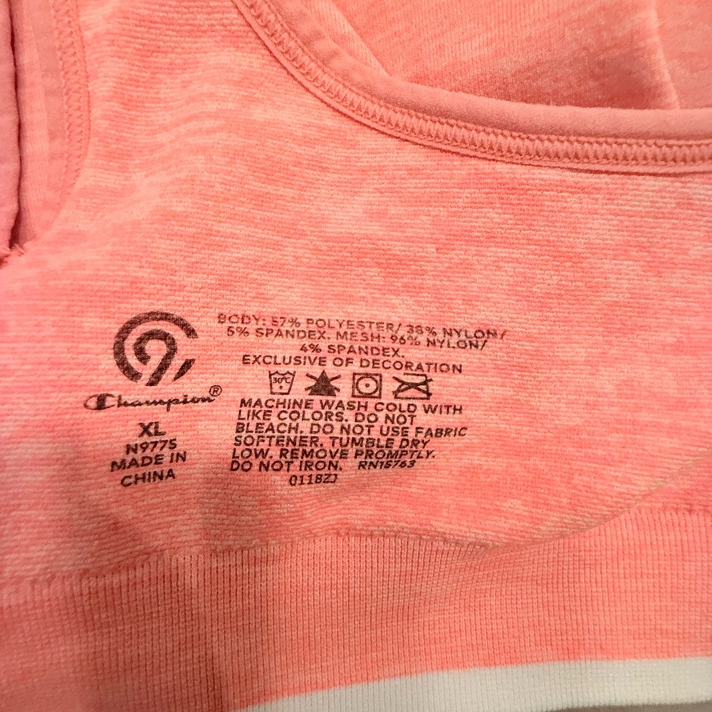 Champion Coral Sports Bra with Racerback Design Size XL - Picture 4 of 5
